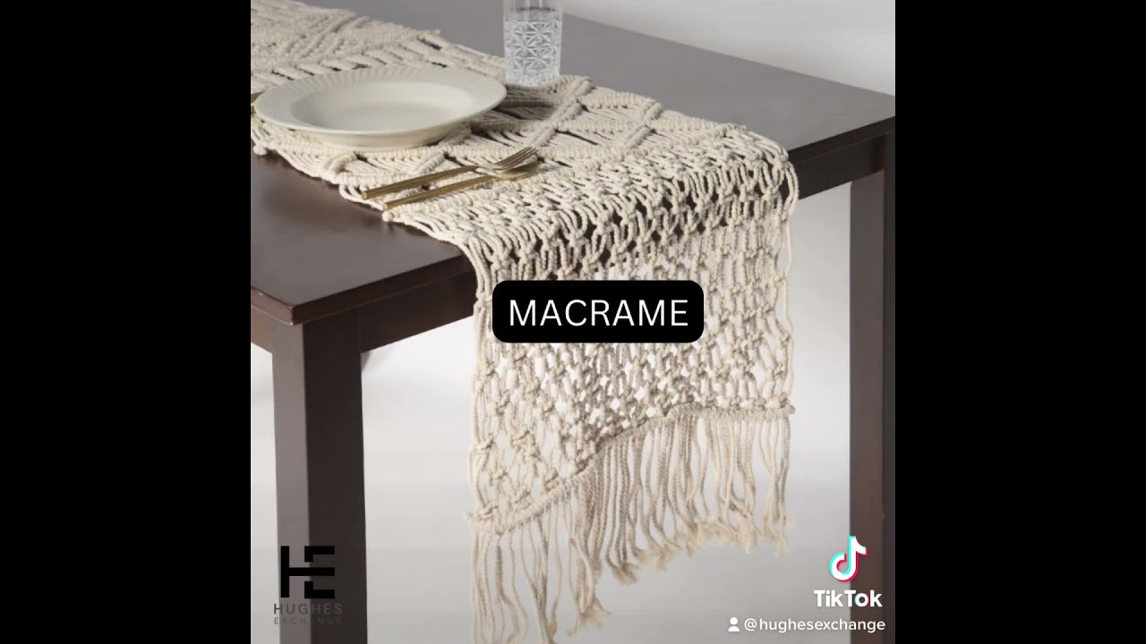 Shop Boho Table Runners at Hughes Exchange. #bohohomedecor #tablerunner #diningroomdecor #bohostyle