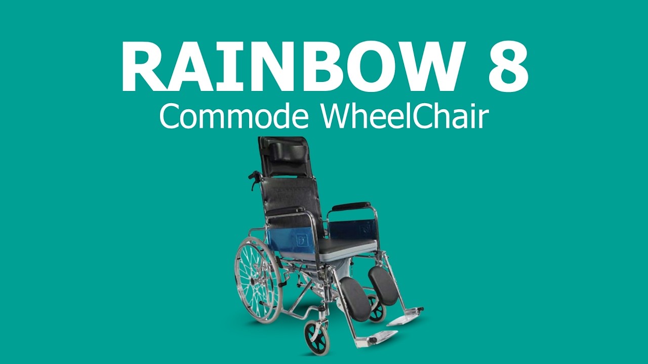 Rainbow 8 | Recline Detachable Commode Wheelchair | Karma Silverlife