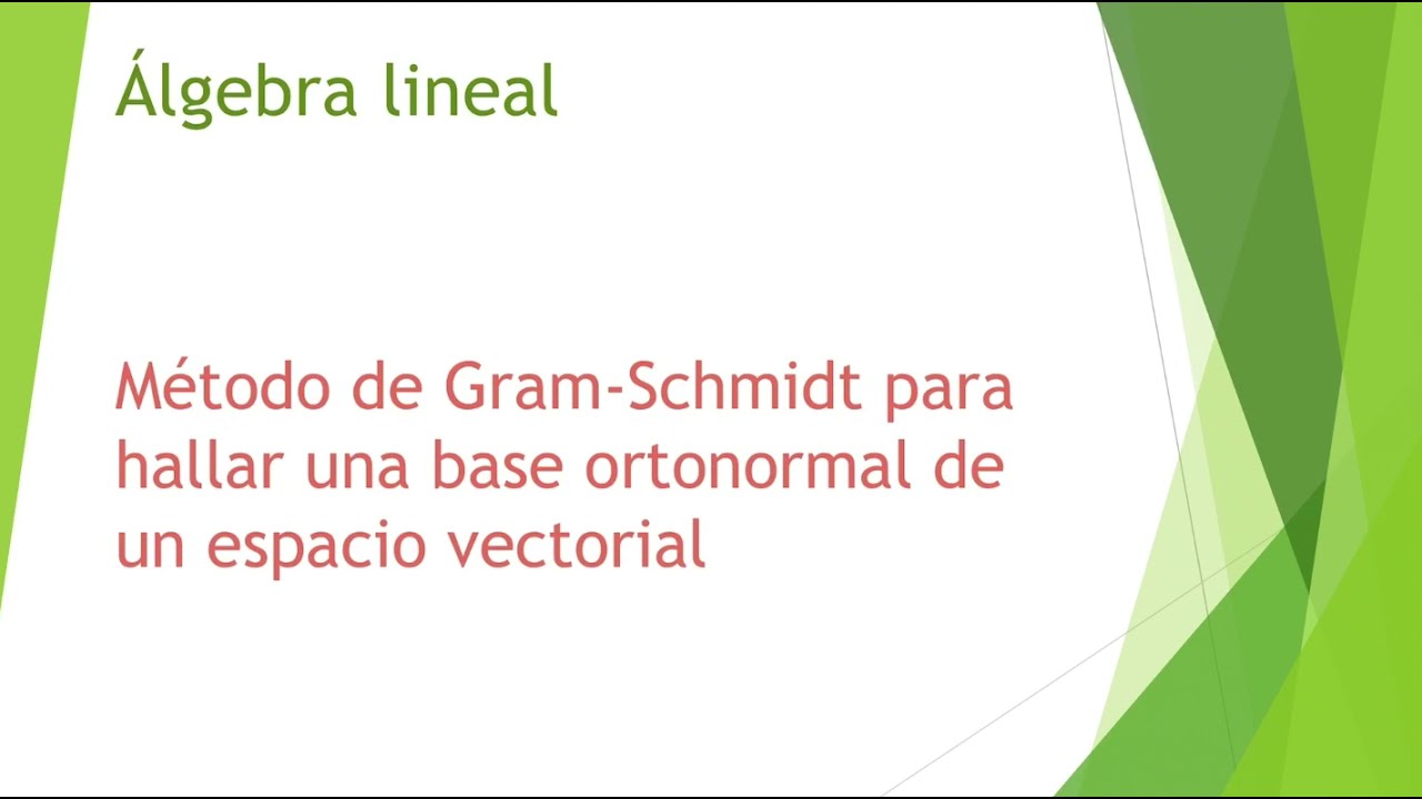 Método de Gram-Schmidt para hallar una base ortonormal de un espacio vectorial