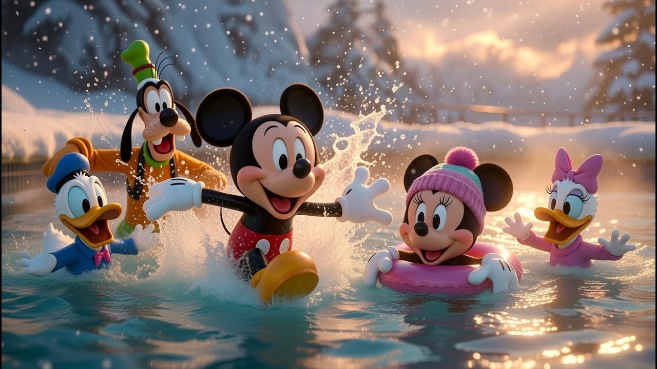 Mickey & Minnie Winter Swimming Pool Adventure ❄️🏊 | Snowy Splash Fun – Episode 8 #mickeymouse