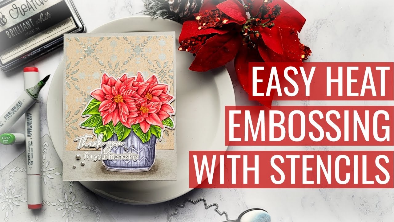 Easy Heat Embossing with Stencils: First Birthday Pictures