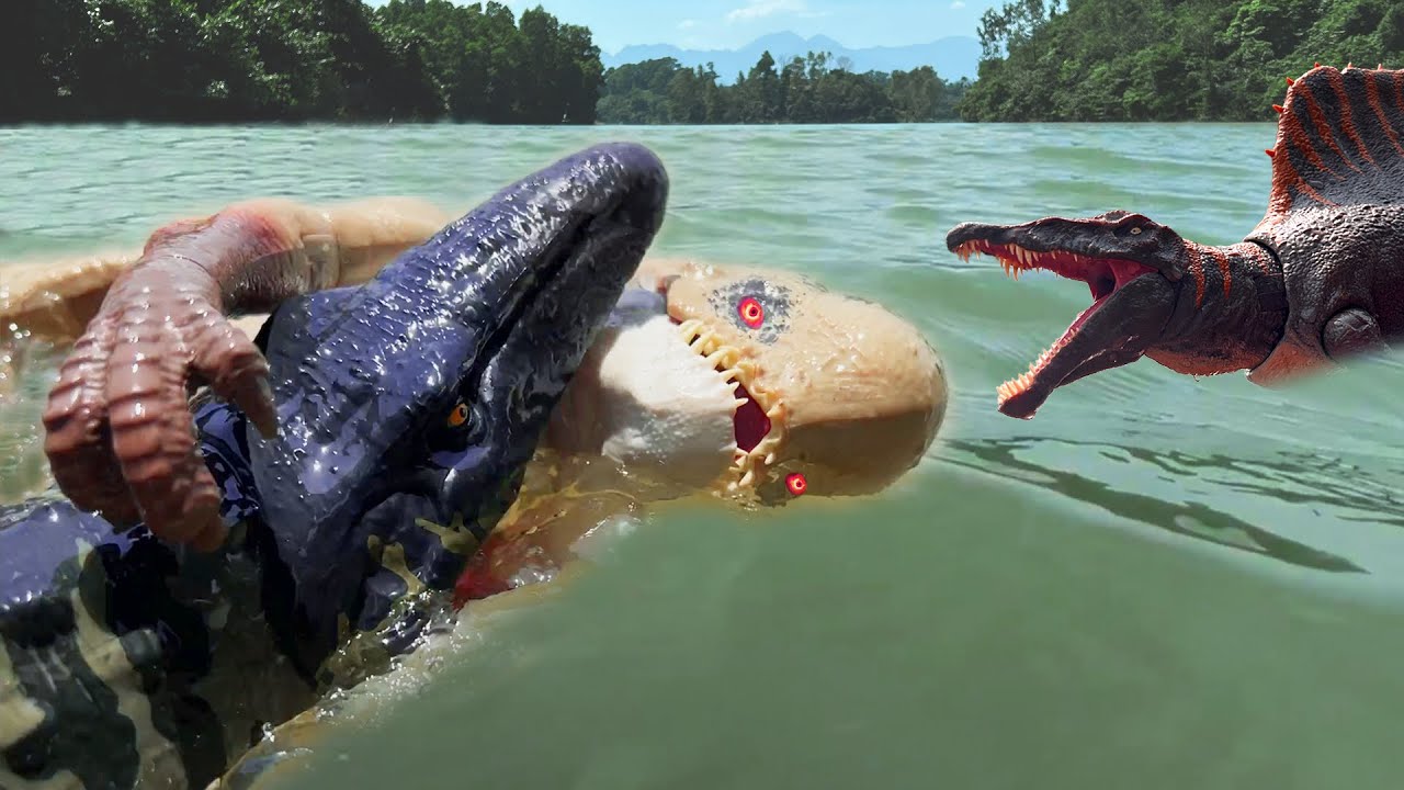 Distortus Rex Battles Mosasaurus Underwater with Spinosaurus 🦖 Jurassic World Rebirth