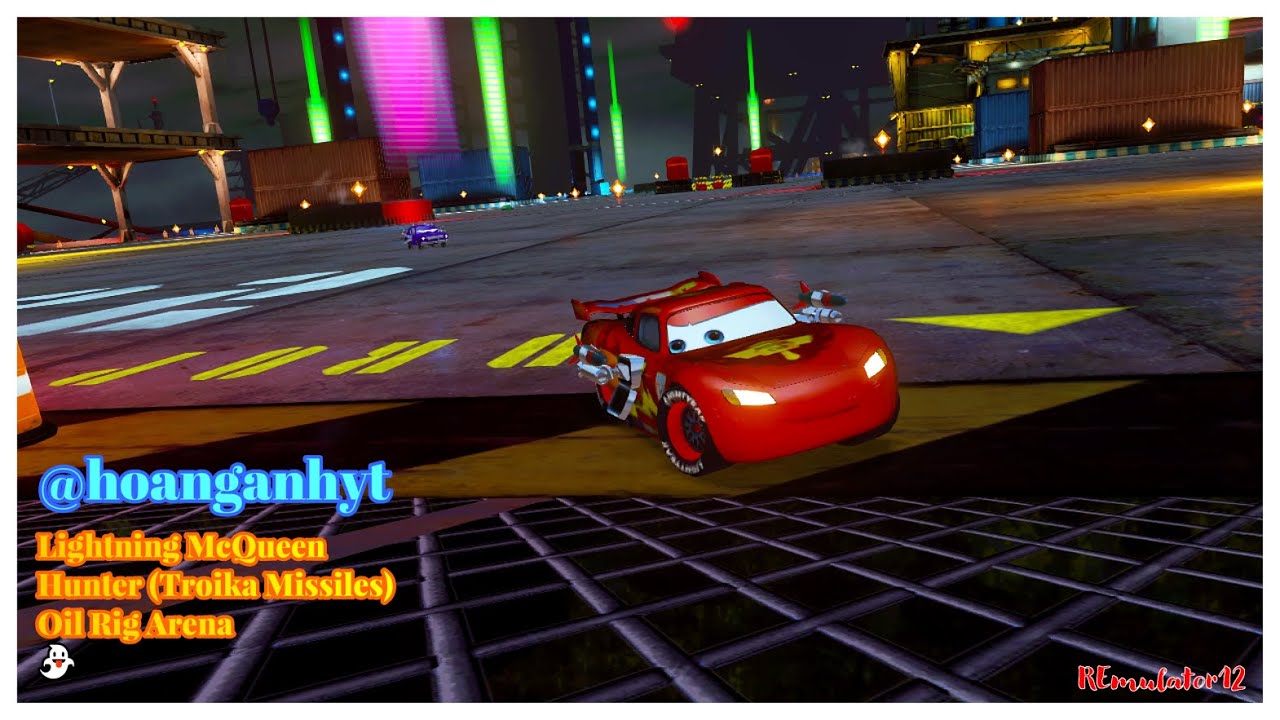 Cars 2 The Video Game | Lightning McQueen - Hunter Mode (Troika Missiles) | OIl Rig Arena