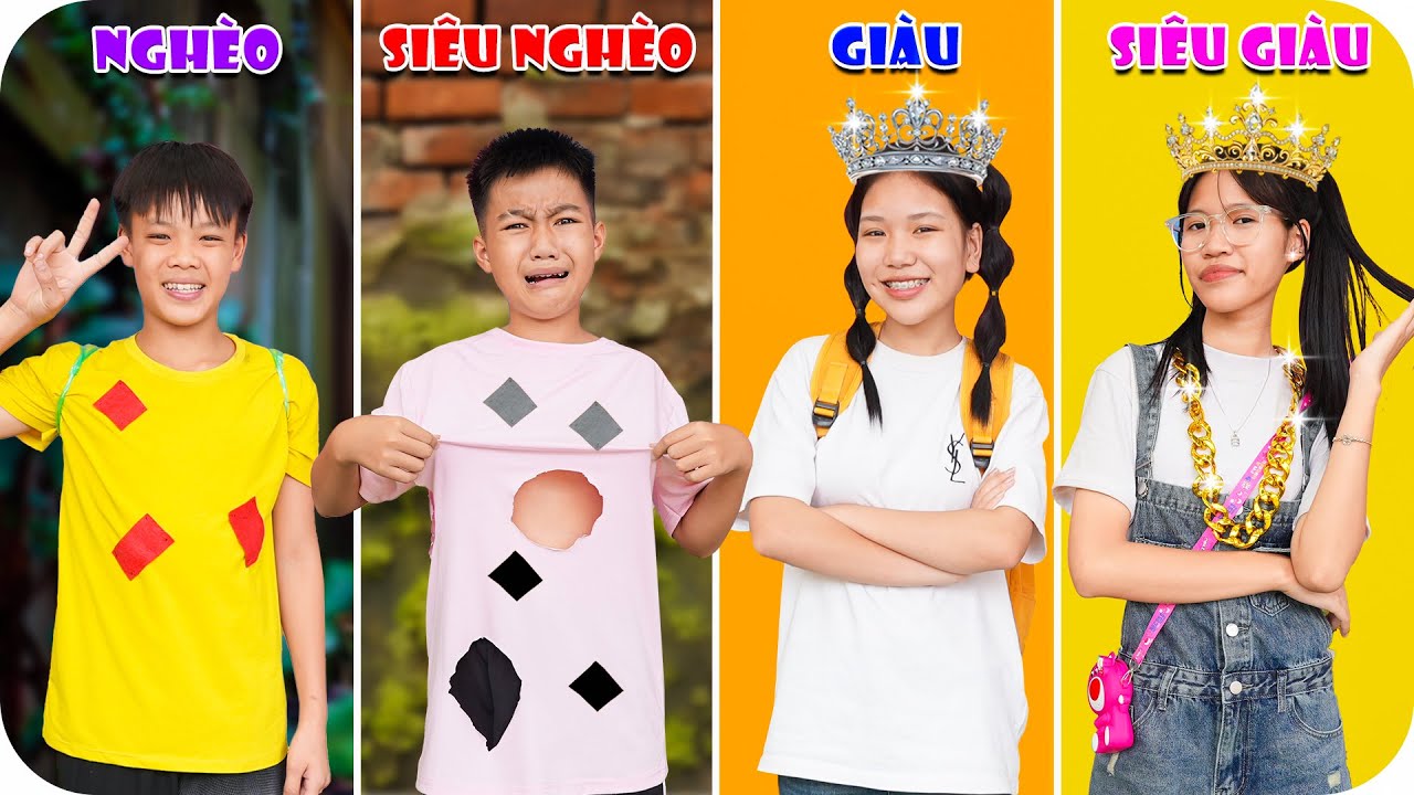 Học Sinh Nghèo - Siêu Nghèo - Giàu - Siêu Giàu | Min Min TV Minh Khoa