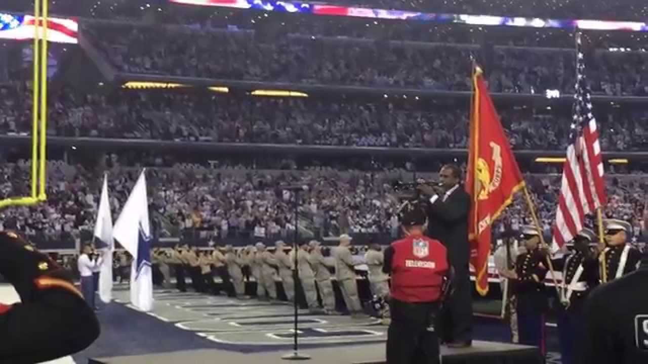 Freddie Jones plays National Anthem at Dallas Cowboys Washington Redskins game