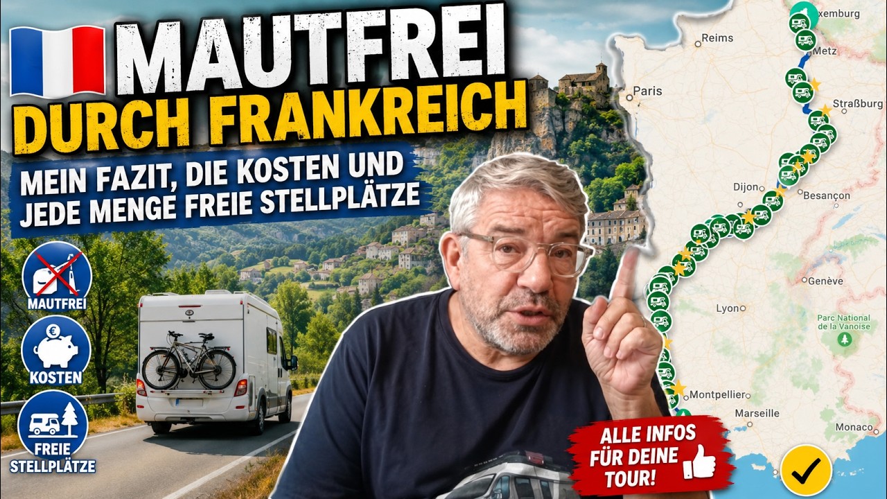 🇫🇷 Mautfrei durch Frankreich. Mein Fazit, die Kosten und jede Menge freie Stellplätze