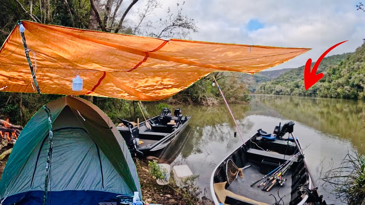 RIO CHEIO , peixe grande  acampamos na floresta .