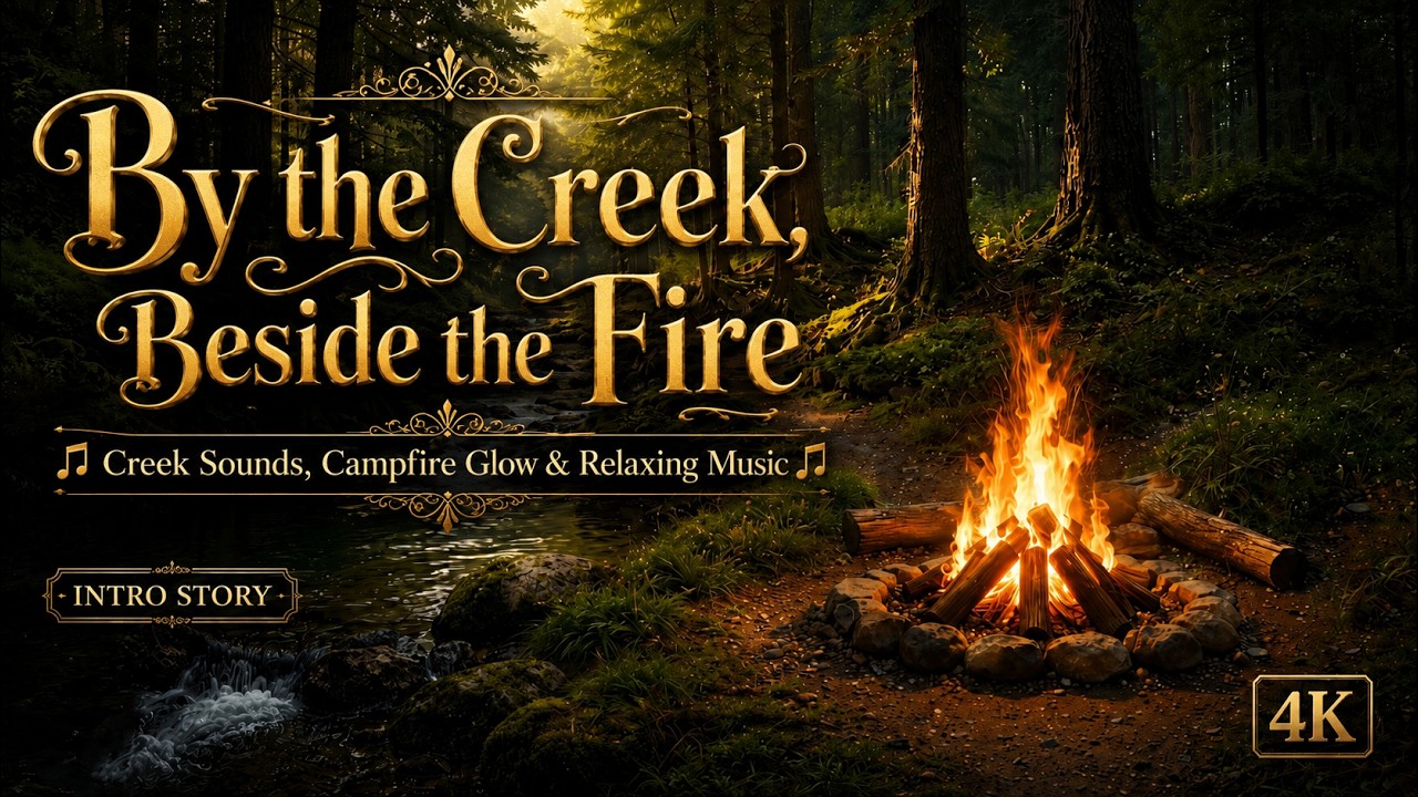 Forest River Campfire | Morning Focus & Mental Clarity | (Intro Story, 432Hz / 528Hz Musics) 4K