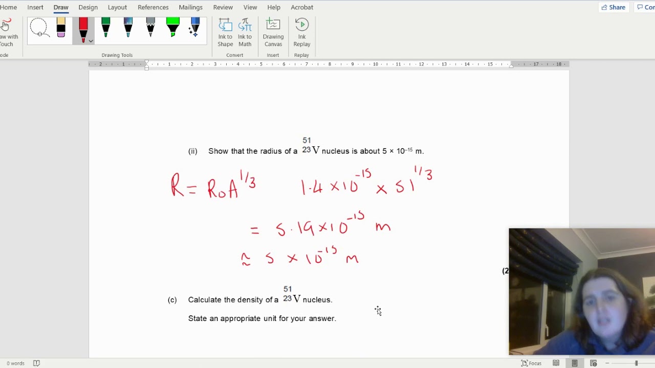 Question 20 Nuclear radius