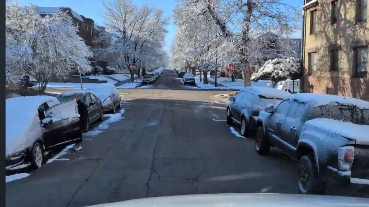 Local Truck Driver Driving Through Denver After the Storm