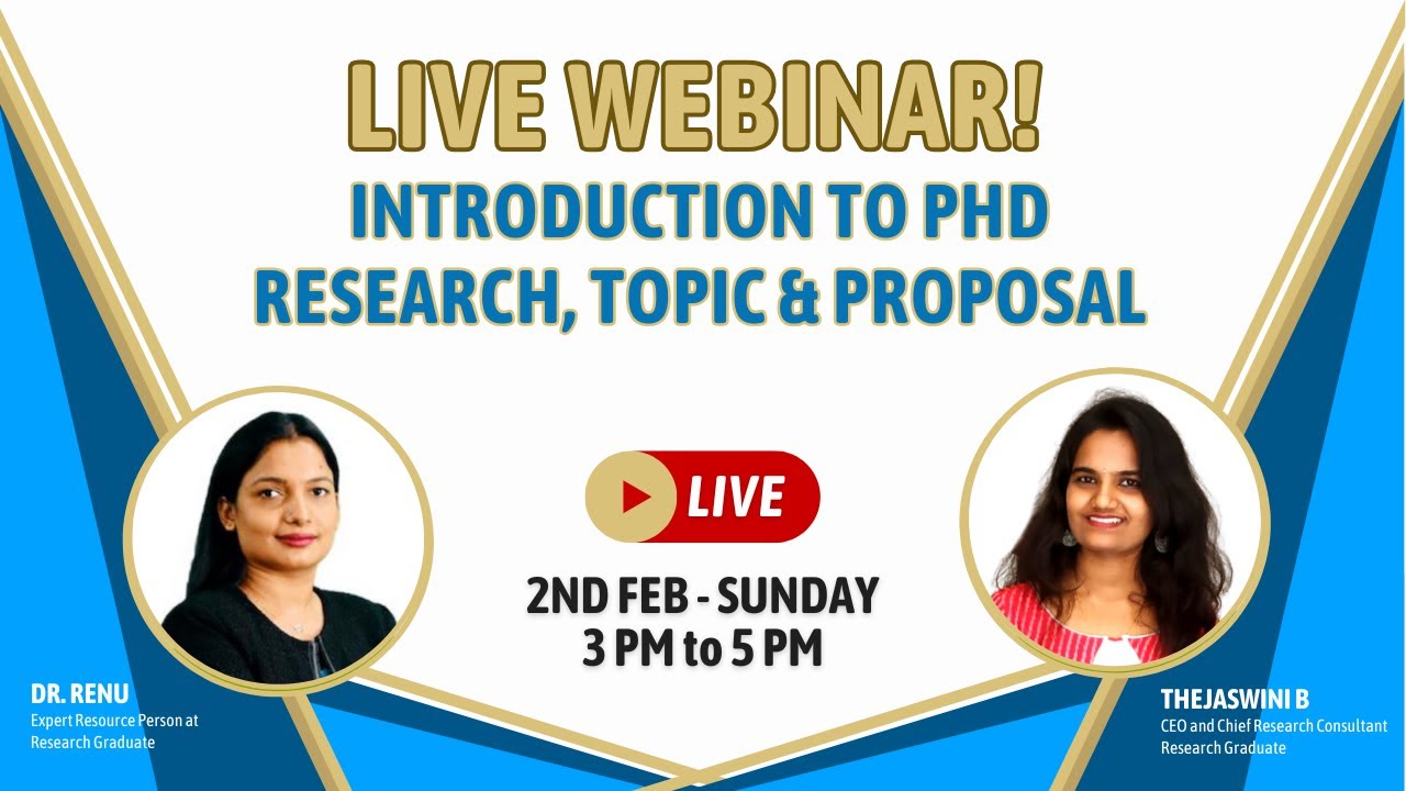 Live Webinar on Introduction to Research, Research Topic and Research Proposal | Dr. Renu