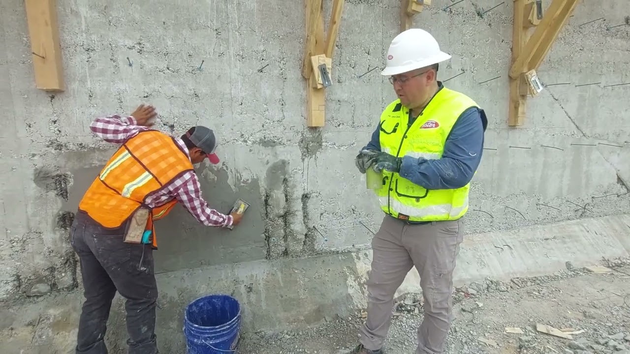 FESTER CM-201, CX-01 y CR-66 Reparación en muros de Cisterna por mal vibrado del colado del concreto