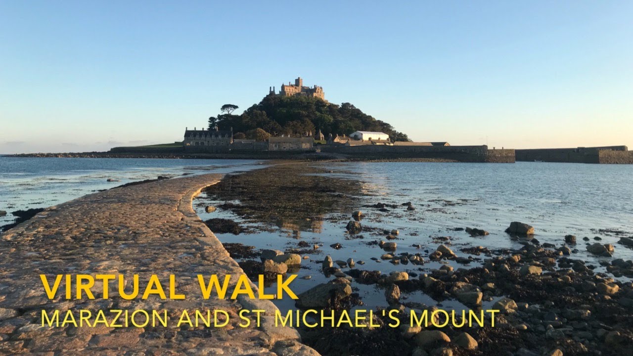 Step by Step virtual walk along Mount's Bay, St Michael's Mount, Marazion