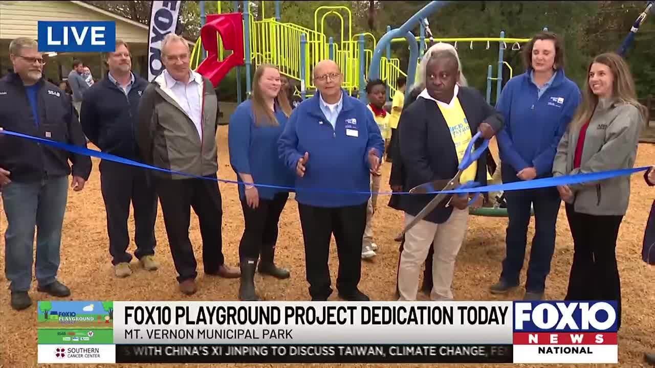FOX10 Playground Project ribbon cutting