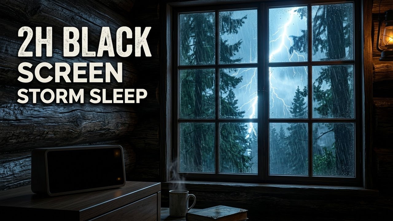 Heavy Rain Storm Sounds | 2H Black Screen ASMR