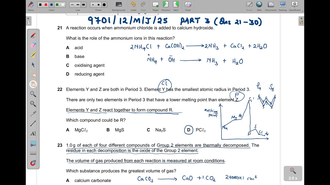 9701/12/M/J/25 -- AS LEVEL CHEMISTRY PAPER 12 MAY/JUNE 2025 PART 3 (Qns 21 to 30)