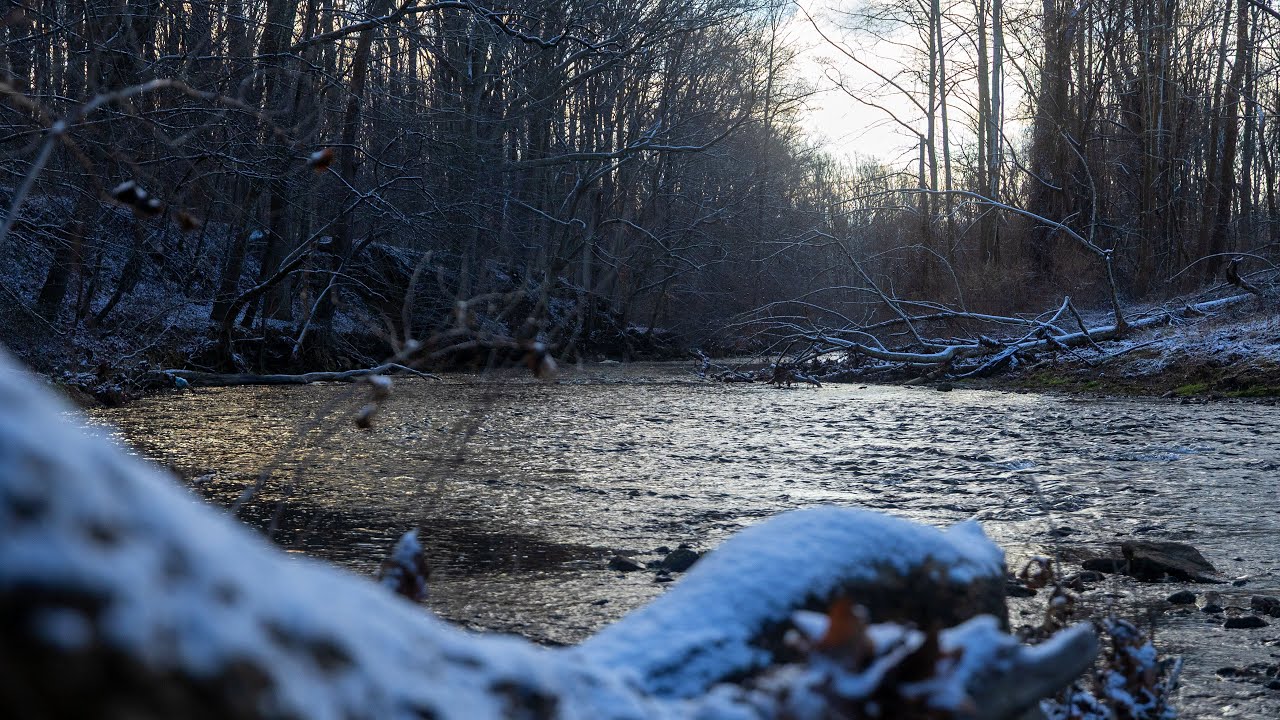 Winter Creek at Dusk – Flowing Water Sounds for Sleep, Focus & Relaxation