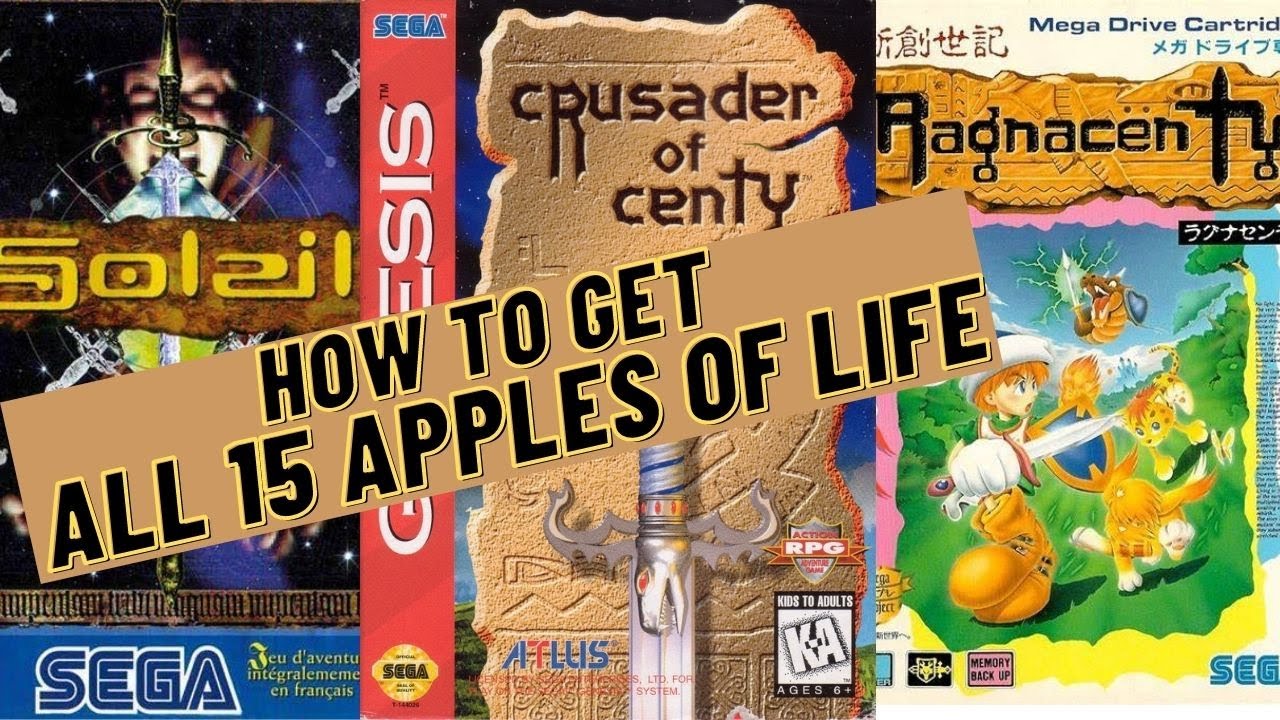 ALL 15 Apples of Life Locations Crusader of Centy / Ragnacenty / Soleil SEGA Megadrive Golden Apples