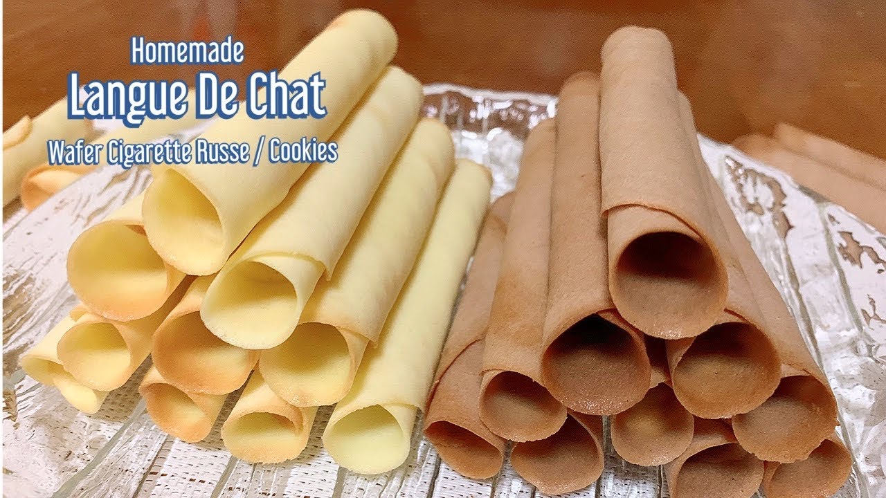 Homemade Langue De Chat  or Wafer Cigarette Cookies #lockdownmenu
