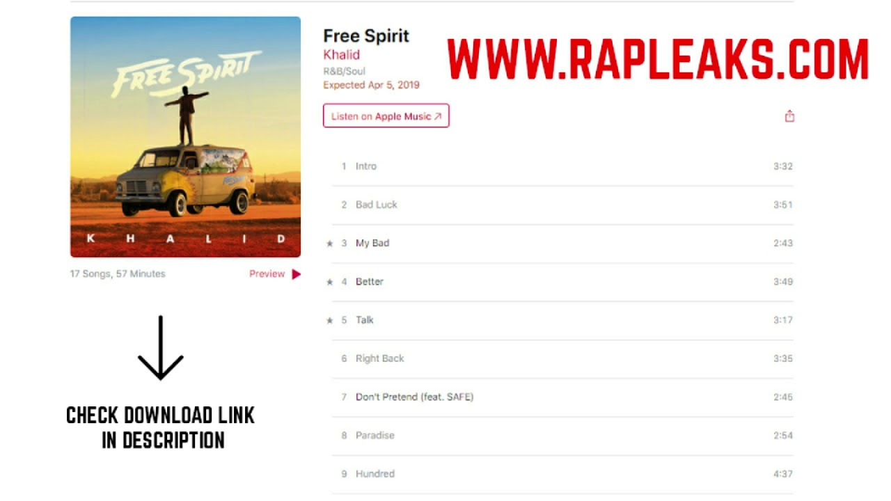 DOWNLOAD FULL ALBUM - Khalid Free Spirit ZIP