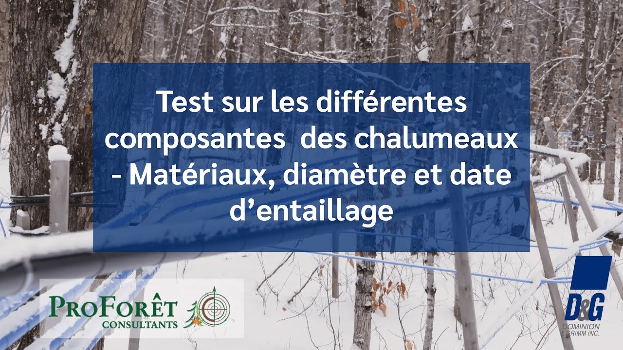 Test sur les différentes composantes  des chalumeaux - Matériaux, diamètre et date d'entaillage.