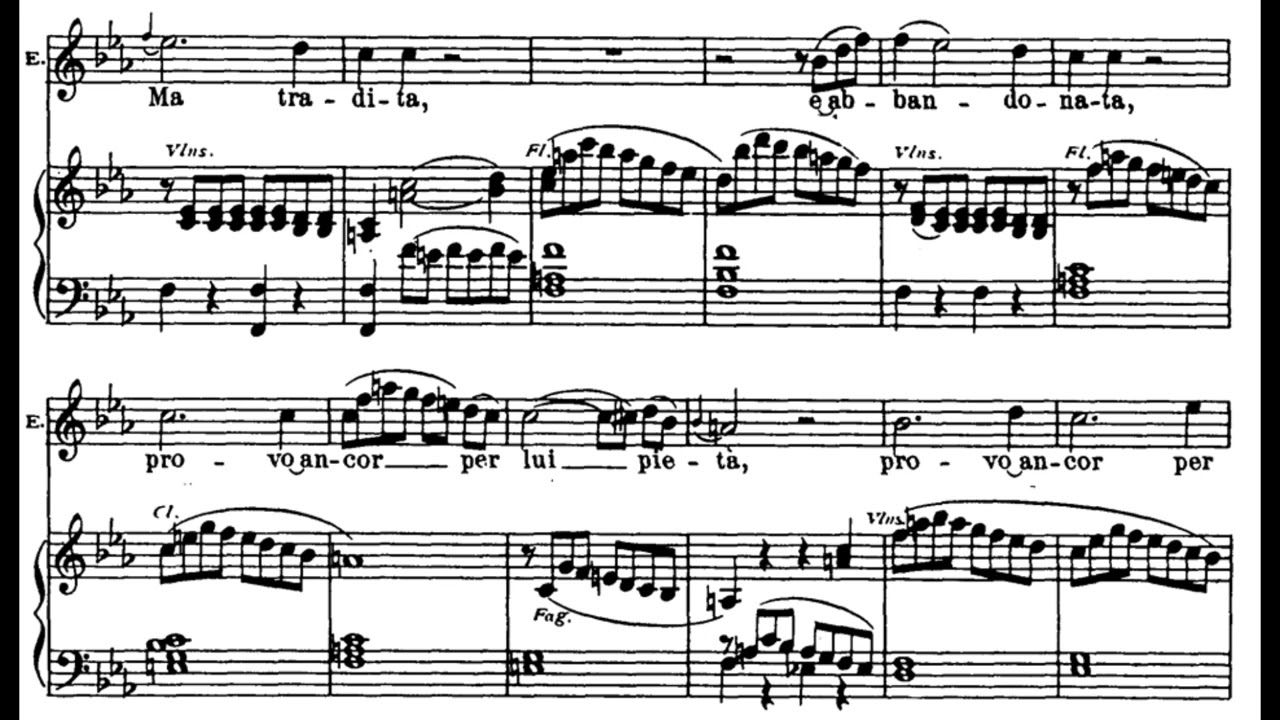 Mi tradì quell'alma ingrata (Don Giovanni - W.A. Mozart) Score Animation