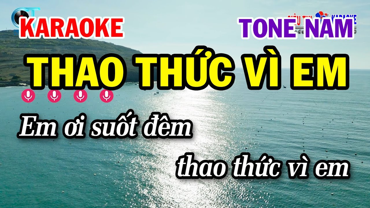 Karaoke Thao Thức Vì Em Tone Nam ( F ) Nhạc Sống Beat Hay | Siêu Thị Karaoke