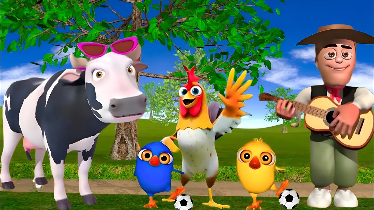 El pollito y el Tractor de la Granja Escapando del Toro y del Pollito la Granja de Zenón de la Vaca