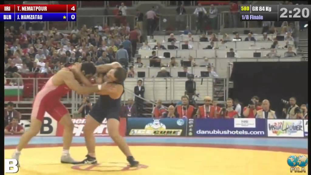 Taleb Nematpour (IRI) vs Javid Hamzatau (BLR) 84kg 1/8 Final - 2013 World Wrestling Championships