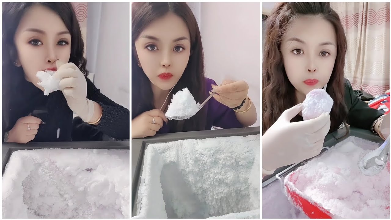 Ice Eating | Frost Edges | Soft Frost | Crunchy Frost | Freezer Frost Scraping |