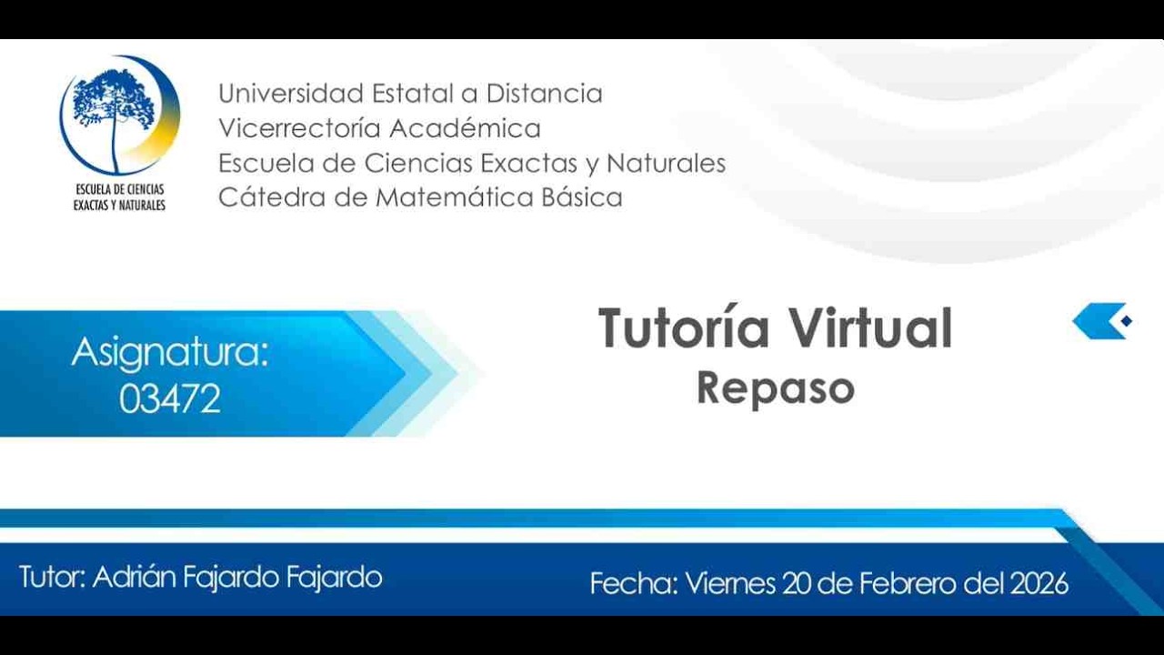 Tutoría de Repaso: Elementos de Matemática Básica