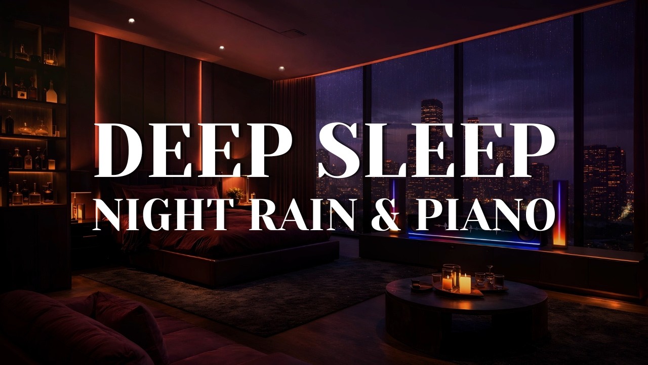 Sleep Above the City 🌙 | Rain & Deep Piano for Falling Asleep Fast