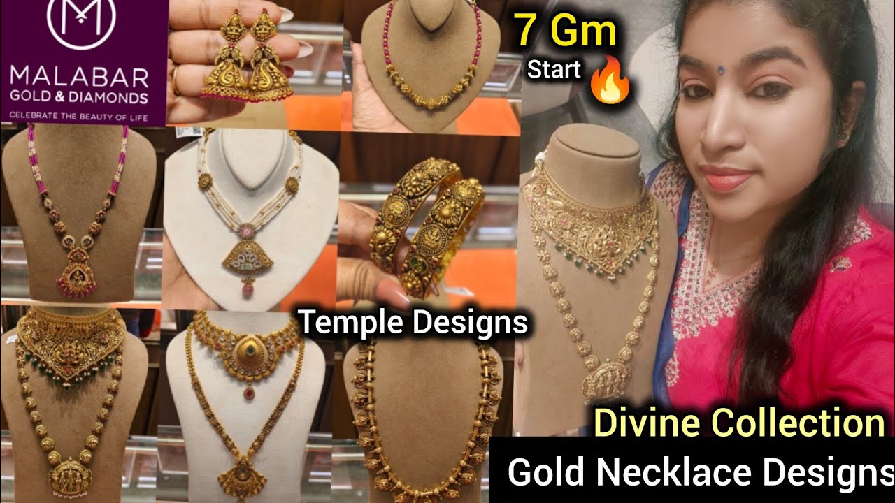 Malabar Gold Necklace Designs with price start 7 gm| Malabar gold antique long necklace and bangles 