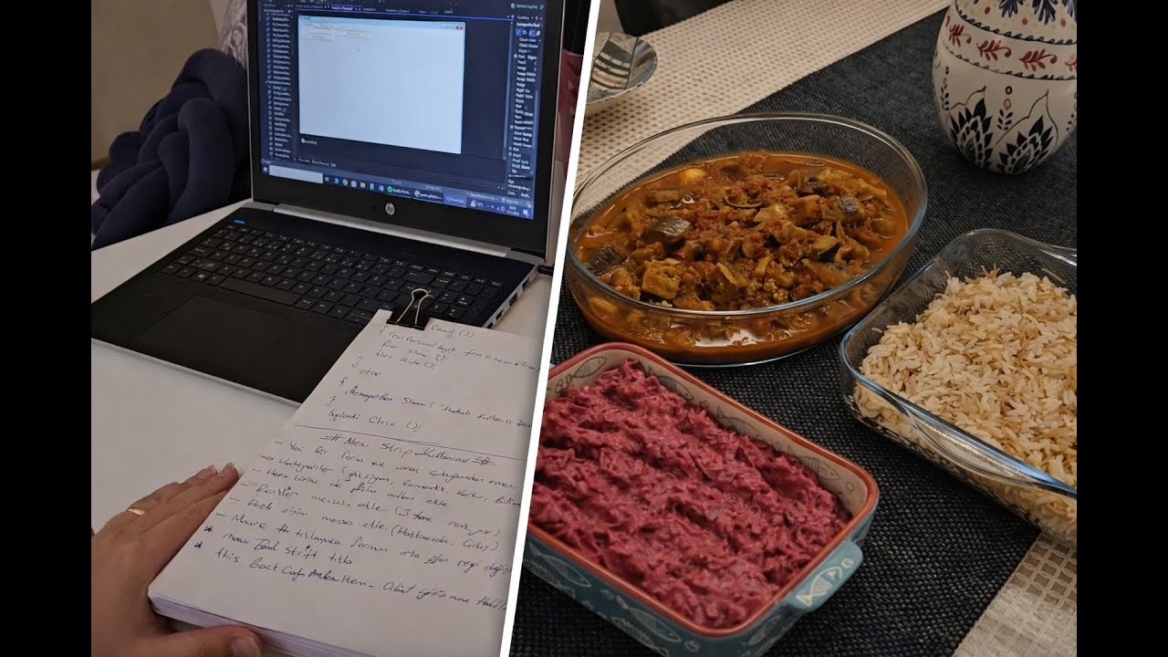 Patlıcan Yemeği, Pilav ve Gece 2’ye Kadar Çalışmak | Eggplant Dish, Rice, and Working Until 2 AM