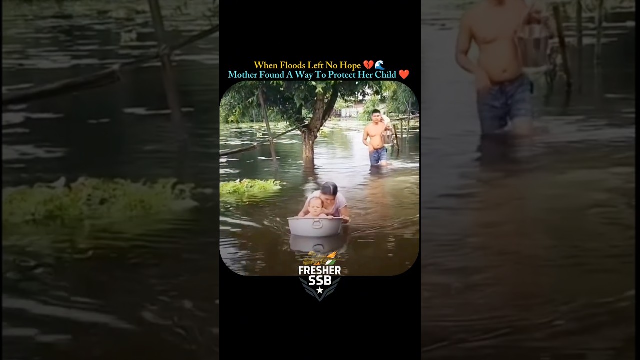 When Floods Left No Hope 💔🌊Mother Found A Way To Protect Her Child #army#shorts#youtubeshorts#assam