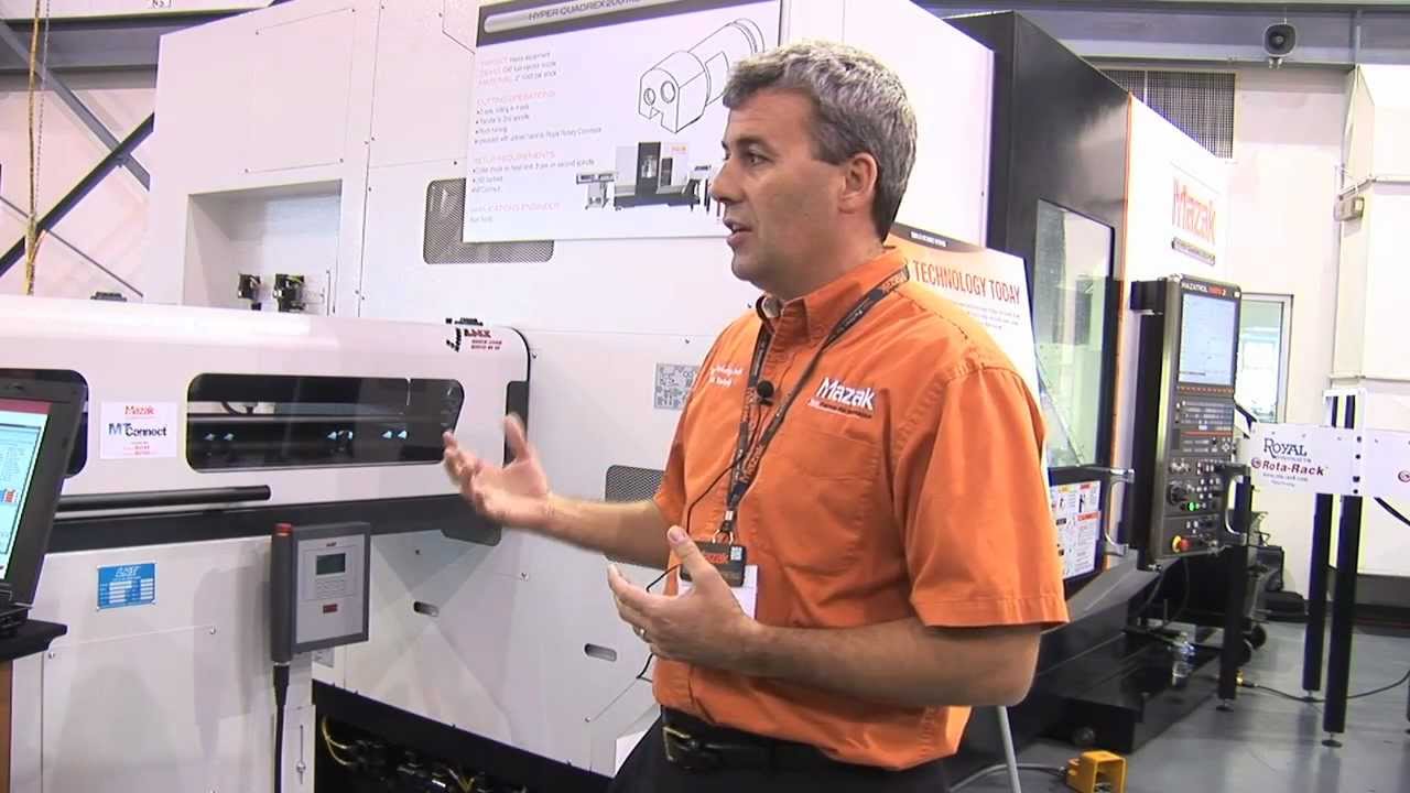 LNS Servo Barfeeder via MTConnect to a Mazak Hyper Quadrex