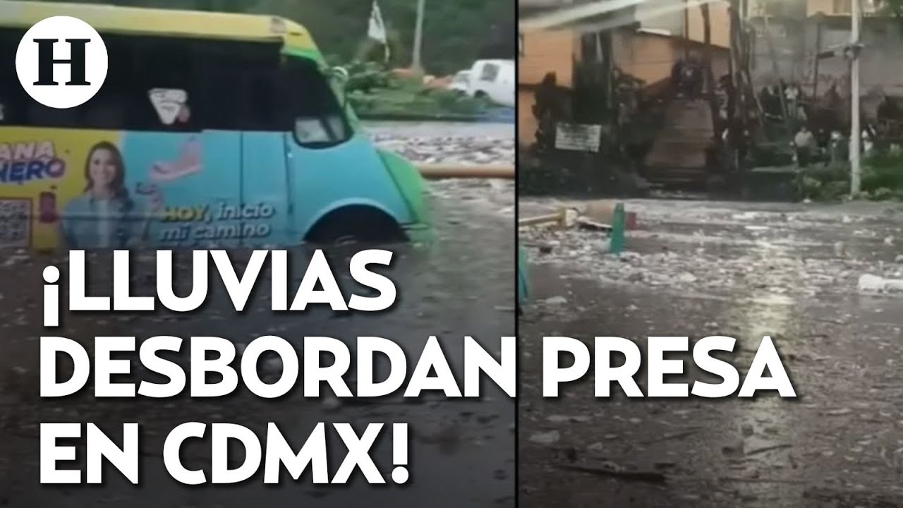 Se desborda presa Becerra en la alcaldía Álvaro Obregón tras fuertes lluvias y acumulación de basura