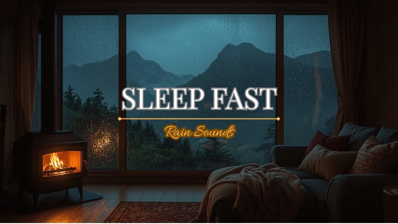 Calming Rain & Fireplace Ambience 🌙 Relaxing Night Sounds (No Music)