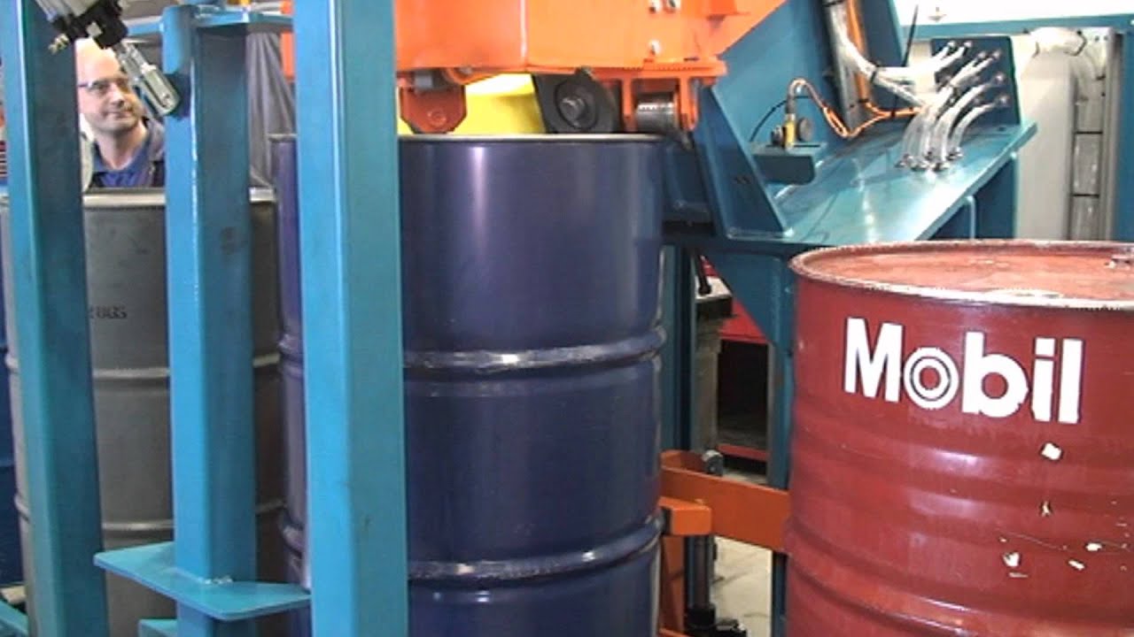 Steel drum cutter and curler system