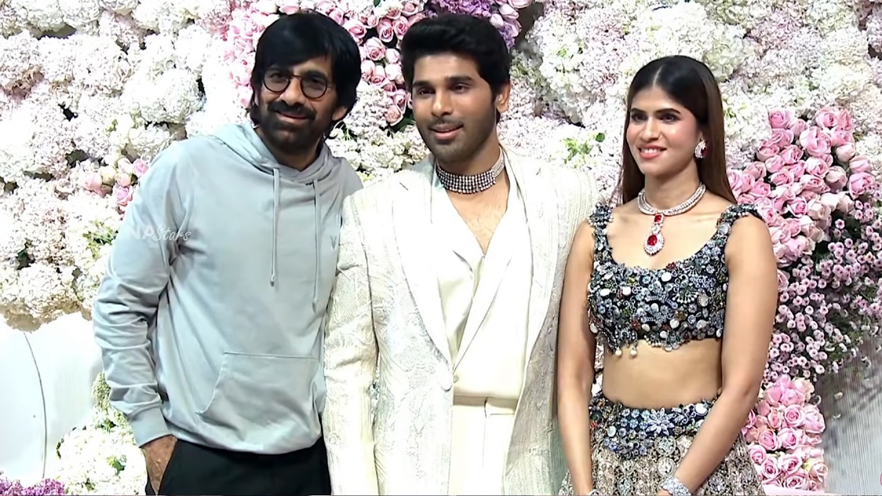 Mass Maharaja Ravi Teja visuals @ Allu Sirish & Nayanika Pre-Wedding Reception