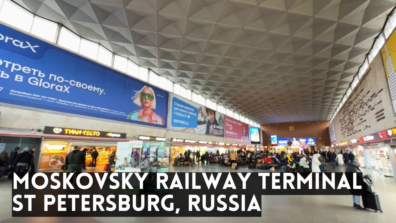 Moskovsky Railway Terminal in St Petersburg, Russia. Sapsan High-Speed Trains Arrival Destination