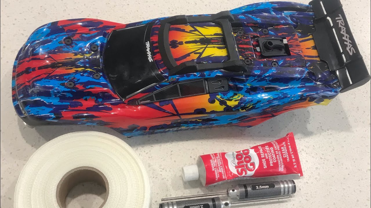 How to shoegoo and drywall tape your RC Bodies (10x strong)