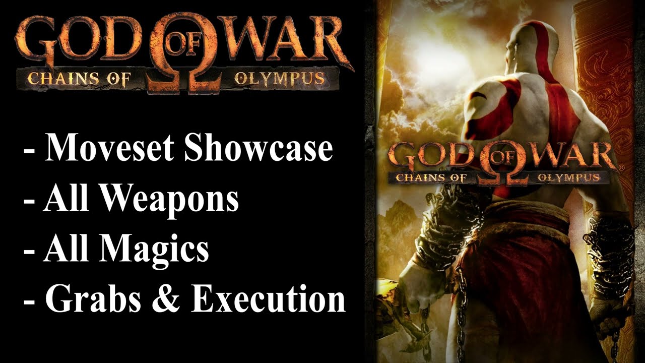 【God of War: Chains of Olympus】Kratos' Moveset All Weapons & Magics Showcase