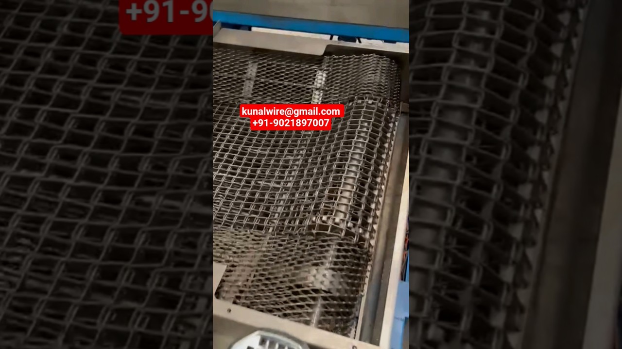 Honeycomb belt with wire mesh on edges for washing machine in SS304 #conveyorbelt #honeycombbelt