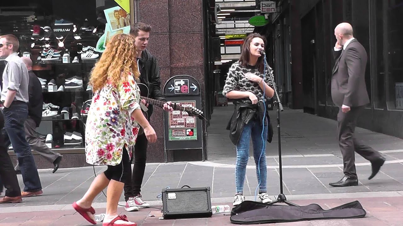 Busking Duo Buchanan Street Glasgow Scotland