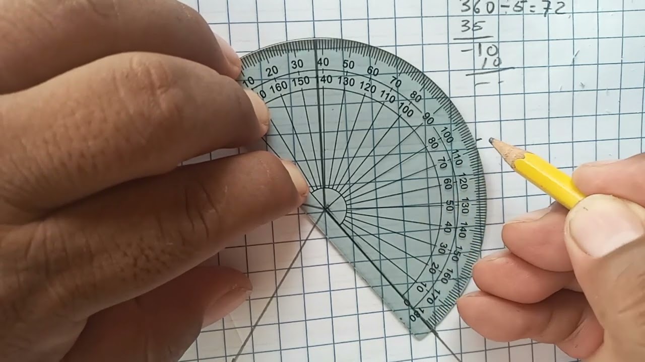 Construcción de Pentágono con regla y transportador.