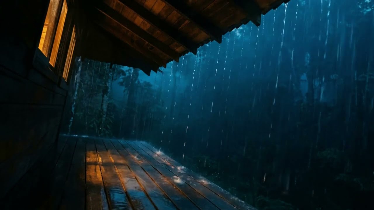 Forest Cabin in Steady Rain | Calming Rain Sounds for Deep Sleep (No Ads)
