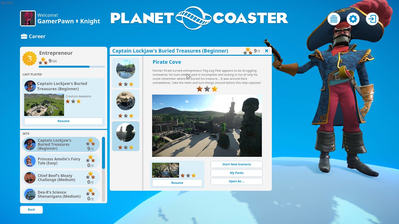 Planet Coaster Career Mode Captain Lockjaw's Buried Treasures