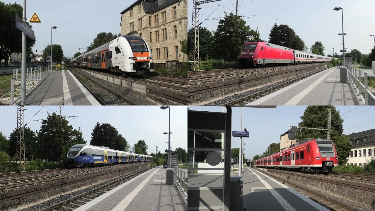 Bahnverkehr in Paderborn-Kasseler Tor mit Desiro HC, Br 101 + Intercity, S-Bahn, Talent 1 und Br 427