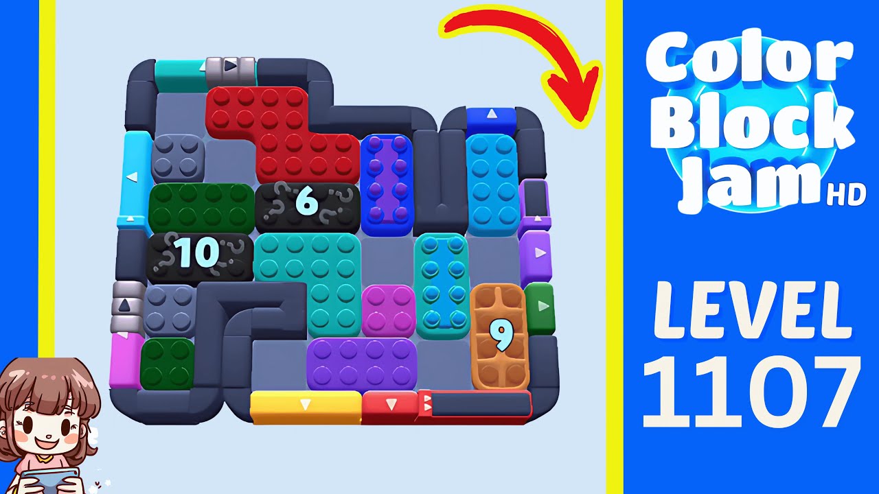 Color Block Jam Level 1107 Solution Walkthrough